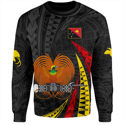 Papua New Guinea Sweatshirt Tribal Wave Pattern