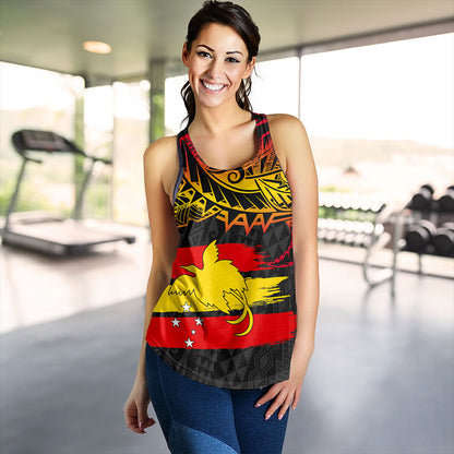 Papua New Guinea Women Tank Flag Grunge Style