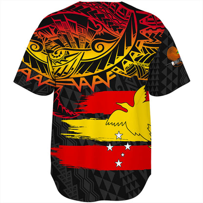 Papua New Guinea Baseball Shirt Flag Grunge Style