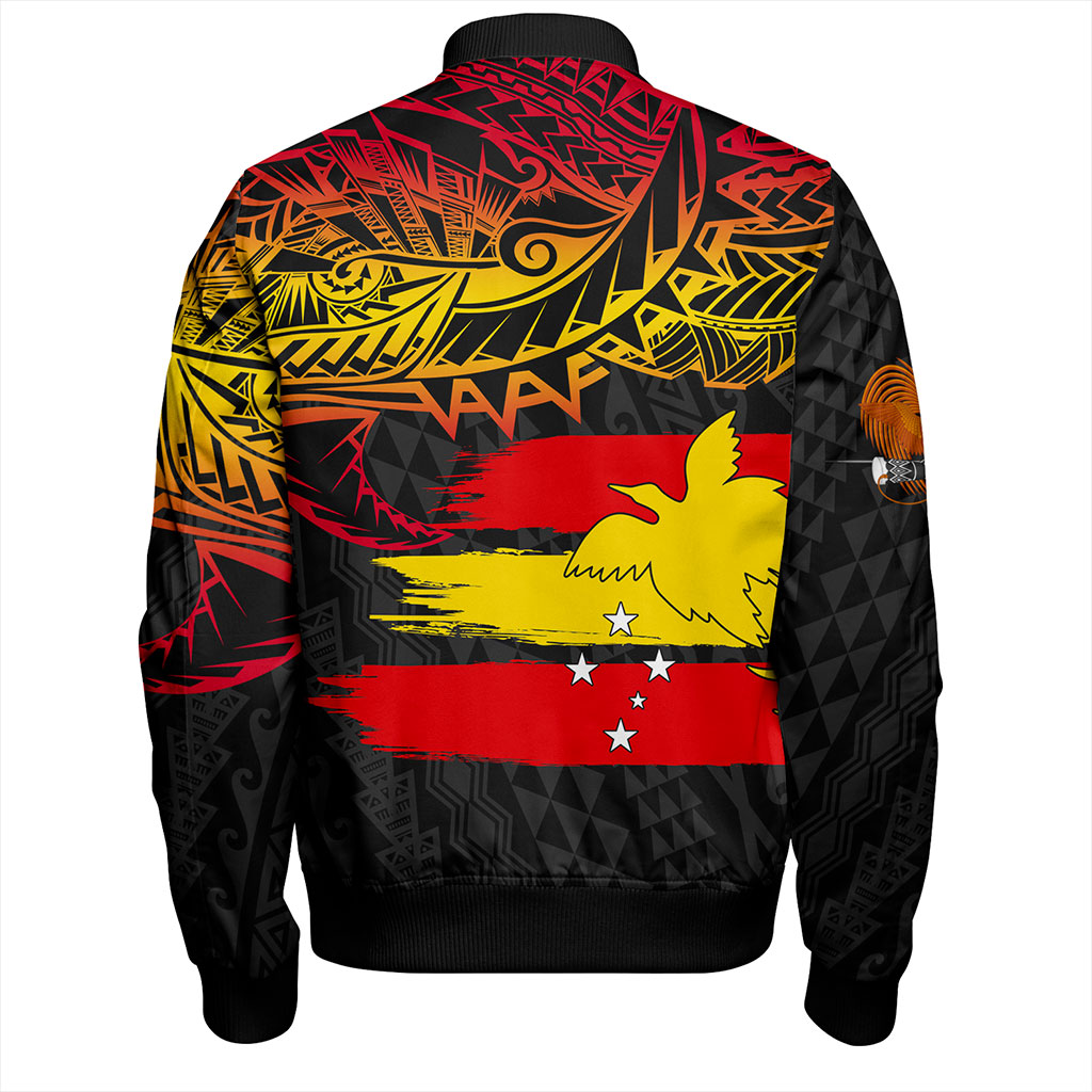 Papua New Guinea Bomber Jacket Flag Grunge Style