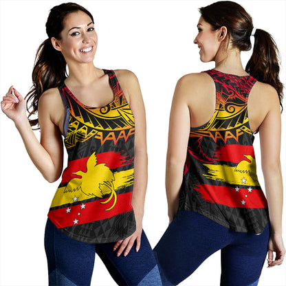 Papua New Guinea Women Tank Flag Grunge Style