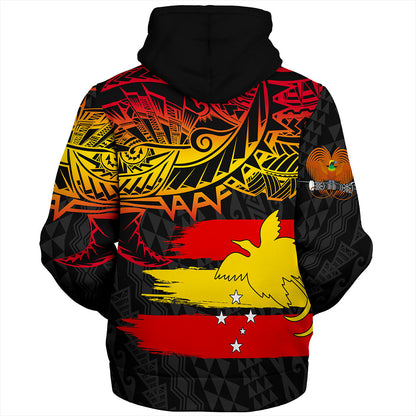 Papua New Guinea Sherpa Hoodie Flag Grunge Style
