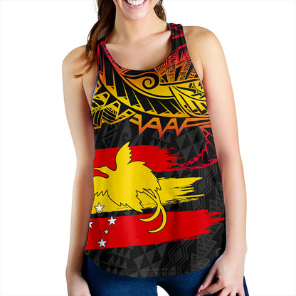 Papua New Guinea Women Tank Flag Grunge Style