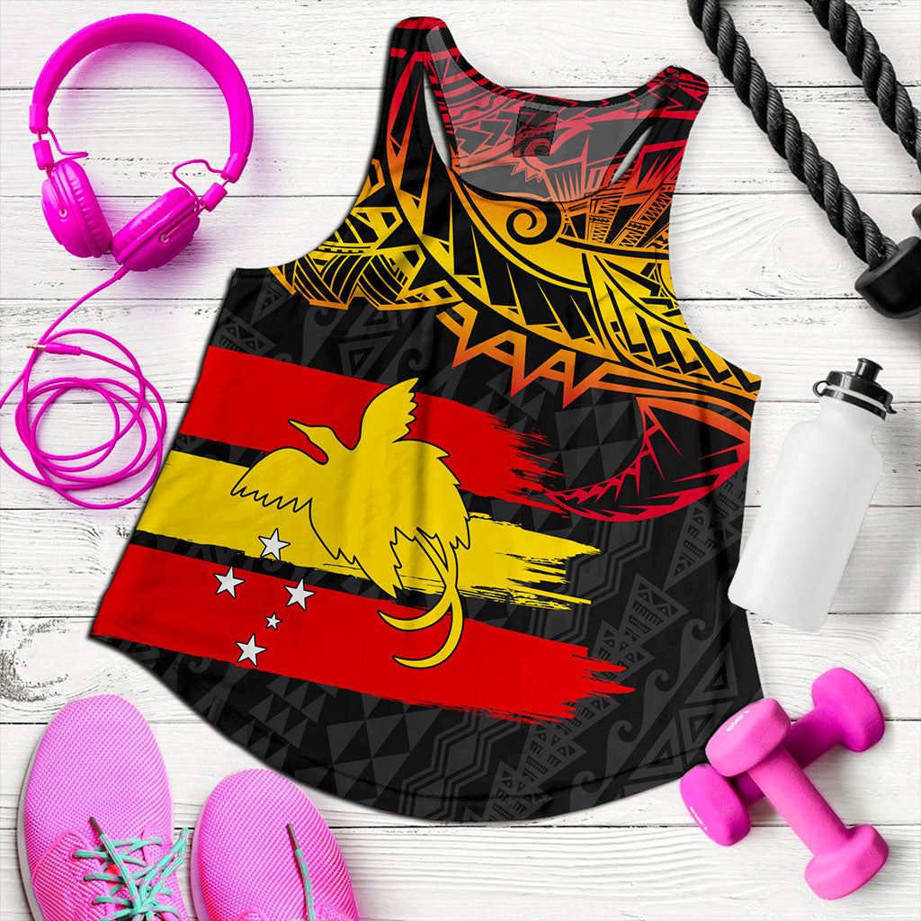 Papua New Guinea Women Tank Flag Grunge Style