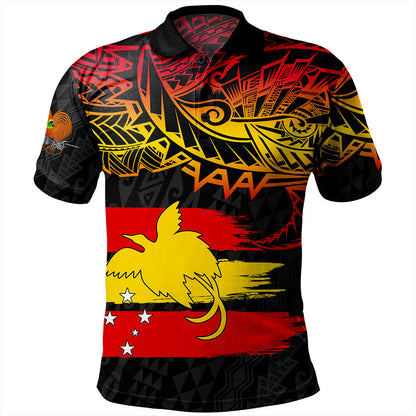 Papua New Guinea Polo Shirt Flag Grunge Style