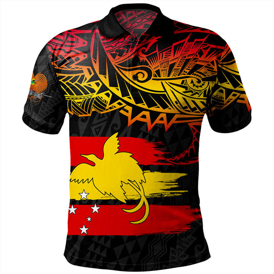 Papua New Guinea Polo Shirt Flag Grunge Style