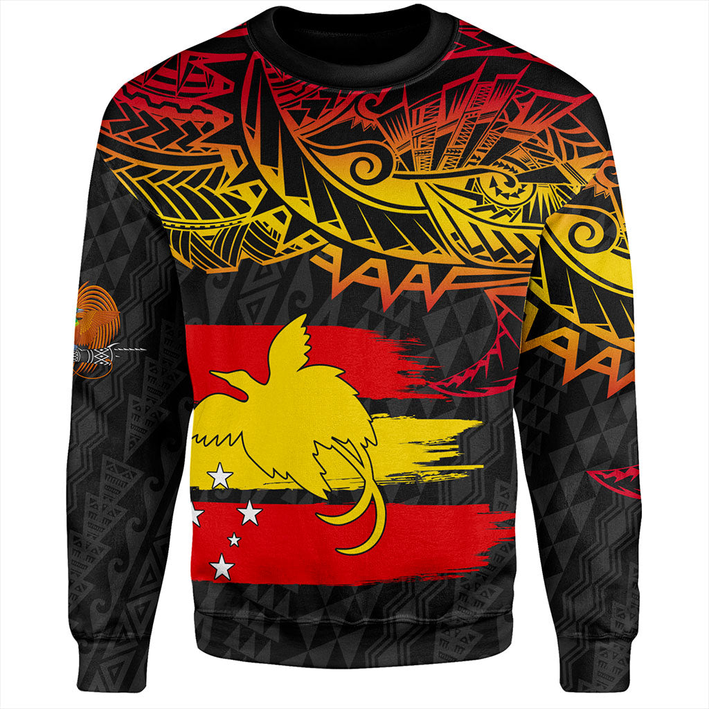 Papua New Guinea Sweatshirt Flag Grunge Style