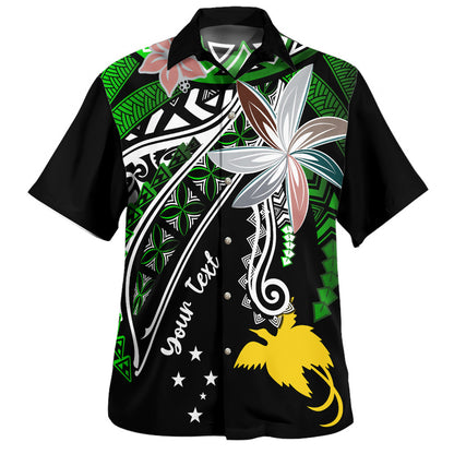 Papua New Guinea Hawaiian Shirt Custom Personalised Fanciful Forest Green