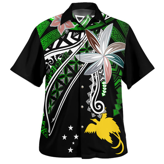 Papua New Guinea Hawaiian Shirt Custom Personalised Fanciful Forest Green