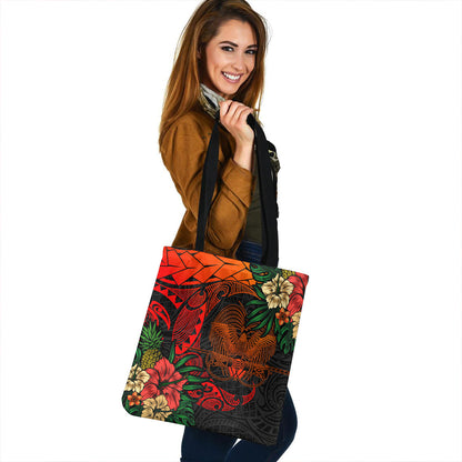 Papua New Guinea Tote Bag Polynesian Turtle Tropical