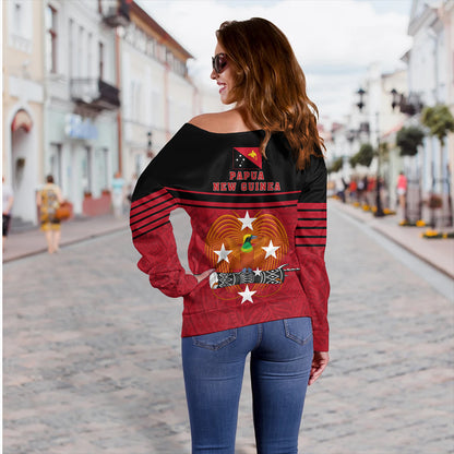 Papua New Guinea Off Shoulder Sweatshirt Our Land Our People Our Culture