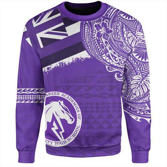 Hawaii Sweatshirt Pearl City High School With Crest Style