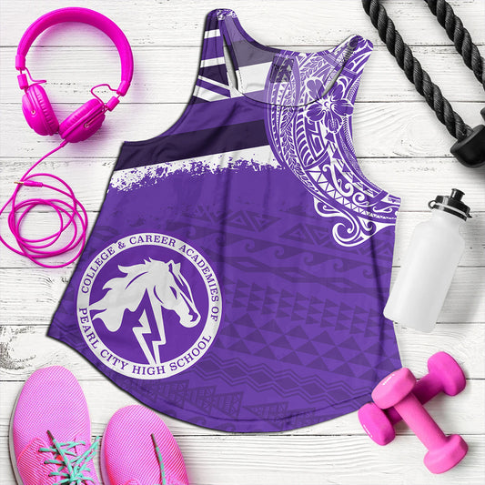 Hawaii Women Tank Pearl City High School With Crest Style