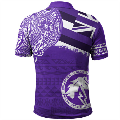 Hawaii Polo Shirt Pearl City High School With Crest Style