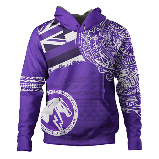 Hawaii Hoodie Pearl City High School With Crest Style