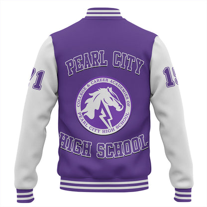 Hawaii Baseball Jacket Pearl City High School Polynesian Letters Style