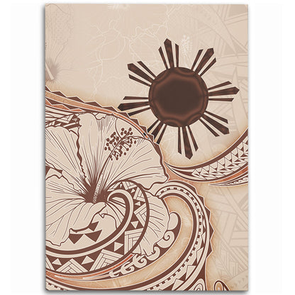 Philippines Filipinos Area Rug Hibiscus Flower Vintage Style
