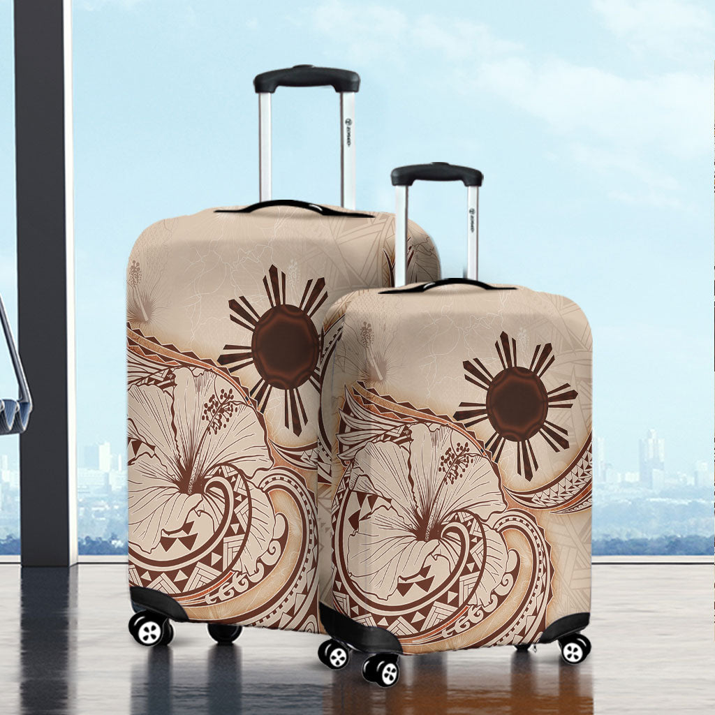 Philippines Filipinos Luggage Cover Hibiscus Flower Vintage Style
