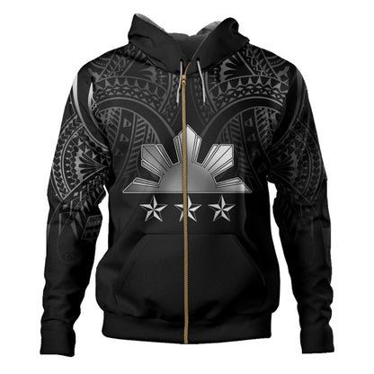 Philippines Filipinos Custom Personalised Hoodie Black Sun And Stars Tribal Tatau Design