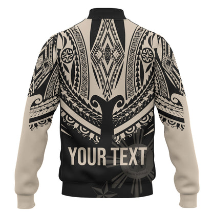 Philippines Filipinos Custom Personalised Baseball Jacket Filipinos Coat Of Arms Tribal Tattoo Style
