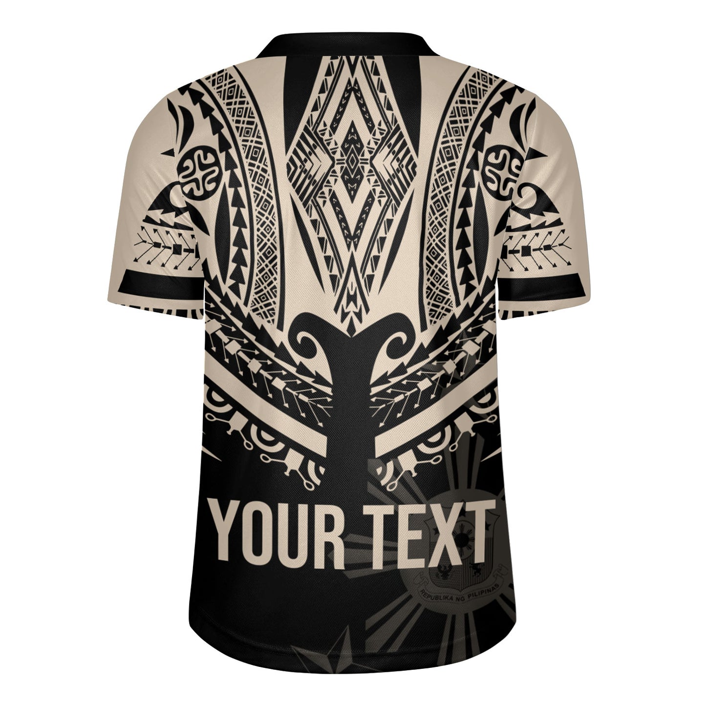 Philippines Filipinos Custom Personalised Rugby Jersey Filipinos Coat Of Arms Tribal Tattoo Style