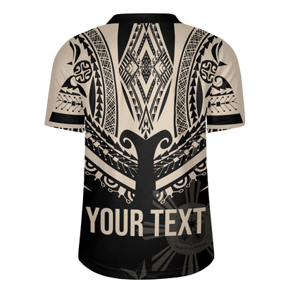 Philippines Filipinos Custom Personalised Rugby Jersey Filipinos Coat Of Arms Tribal Tattoo Style