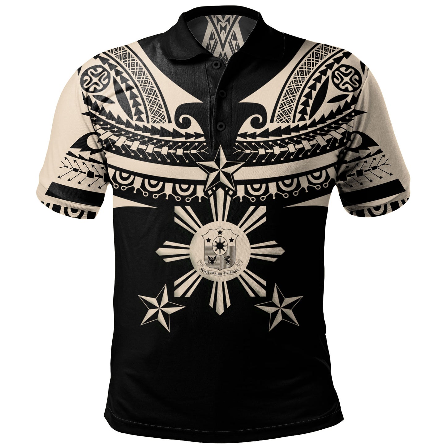 Philippines Filipinos Custom Personalised Polo Shirt Filipinos Coat Of Arms Tribal Tattoo Style