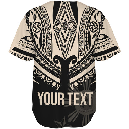 Philippines Filipinos Custom Personalised Baseball Shirt Filipinos Coat Of Arms Tribal Tattoo Style