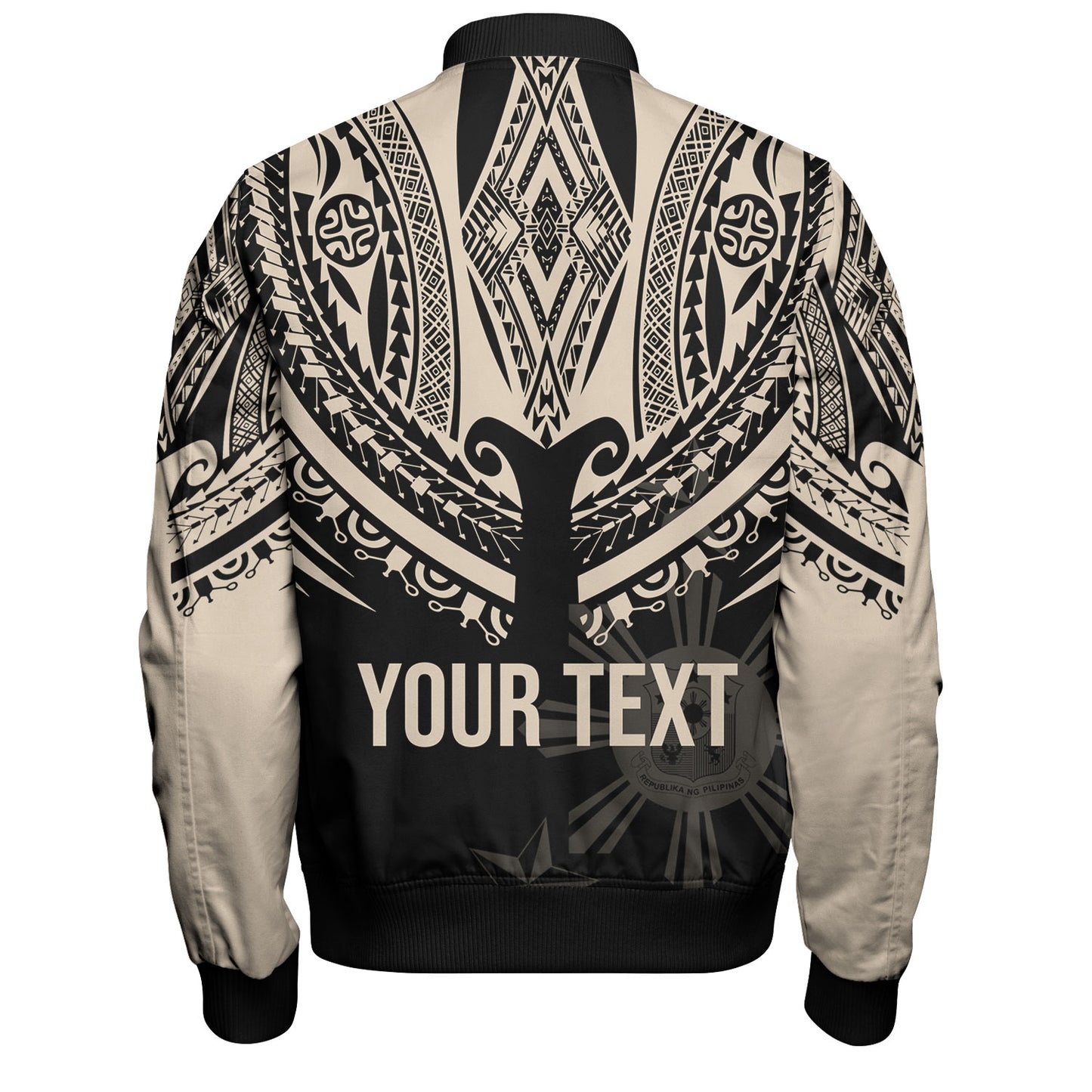 Philippines Filipinos Custom Personalised Bomber Jacket Filipinos Coat Of Arms Tribal Tattoo Style