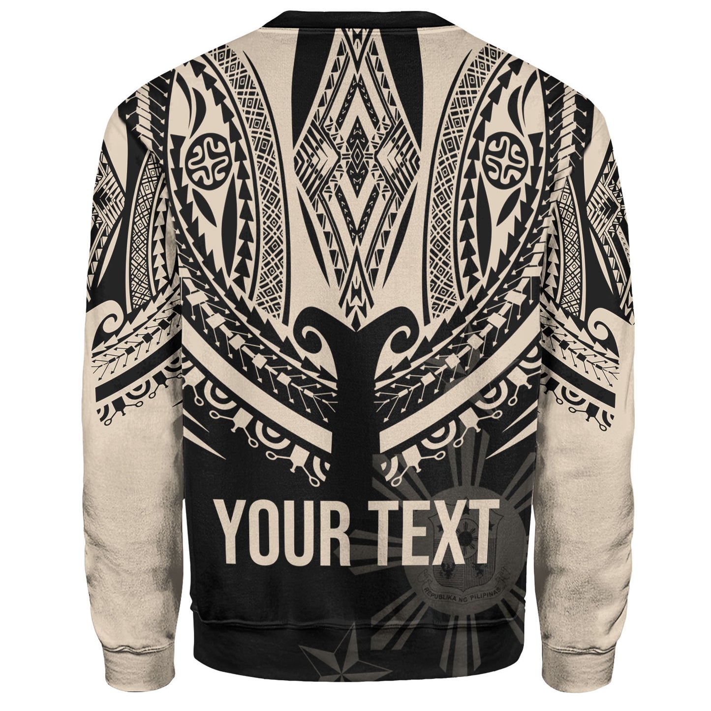 Philippines Filipinos Custom Personalised Sweatshirt Filipinos Coat Of Arms Tribal Tattoo Style
