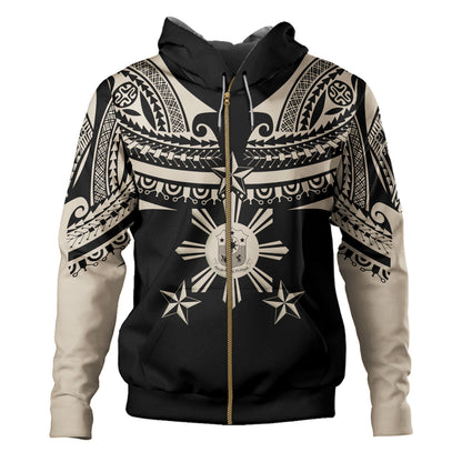 Philippines Filipinos Custom Personalised Hoodie Filipinos Coat Of Arms Tribal Tattoo Style