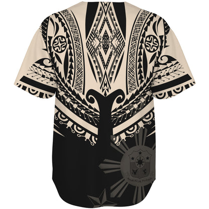 Philippines Filipinos Custom Personalised Baseball Shirt Filipinos Coat Of Arms Tribal Tattoo Style