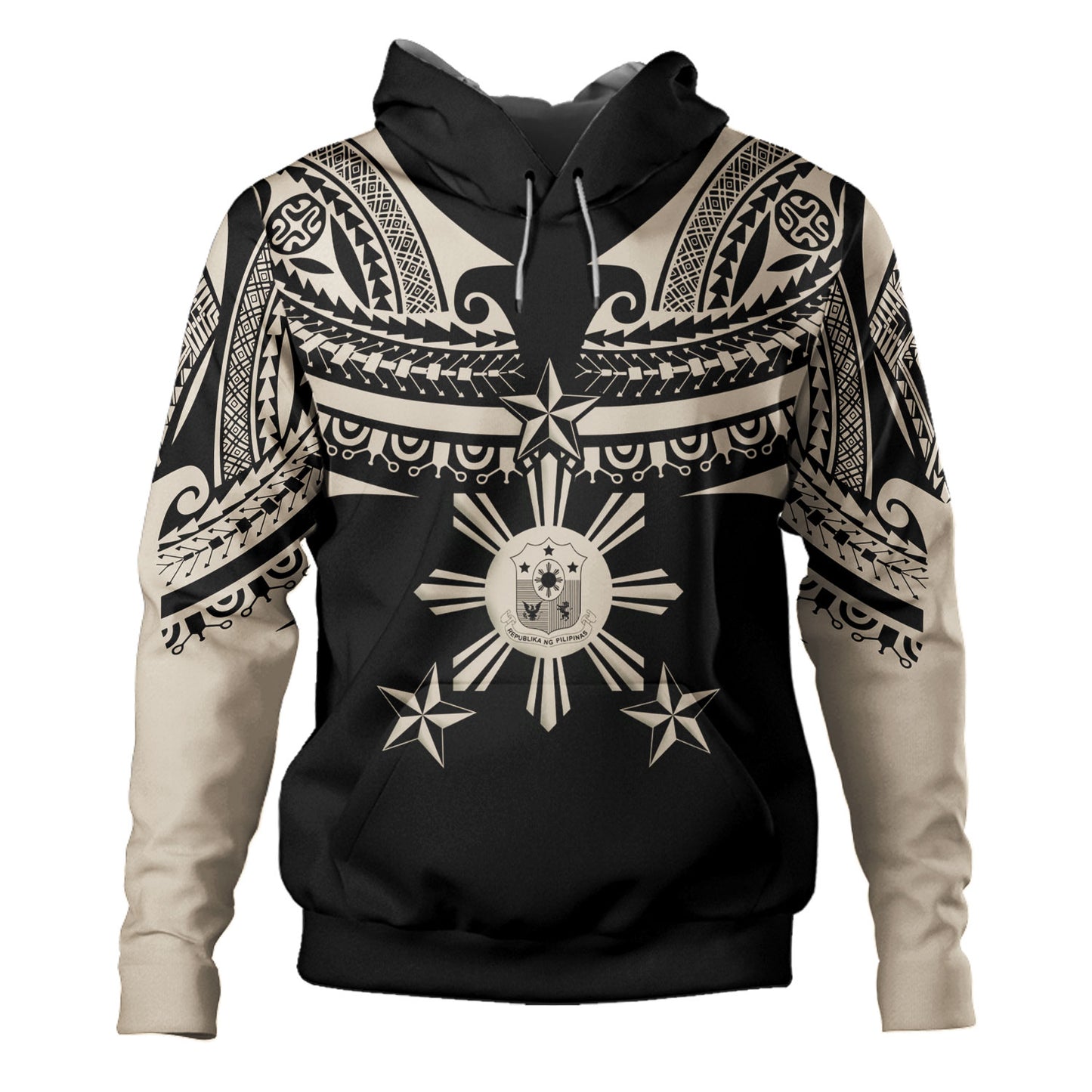 Philippines Filipinos Custom Personalised Hoodie Filipinos Coat Of Arms Tribal Tattoo Style