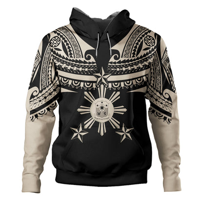 Philippines Filipinos Custom Personalised Hoodie Filipinos Coat Of Arms Tribal Tattoo Style