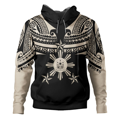 Philippines Filipinos Custom Personalised Hoodie Filipinos Coat Of Arms Tribal Tattoo Style