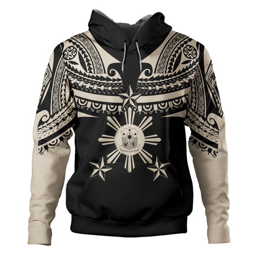 Philippines Filipinos Custom Personalised Hoodie Filipinos Coat Of Arms Tribal Tattoo Style