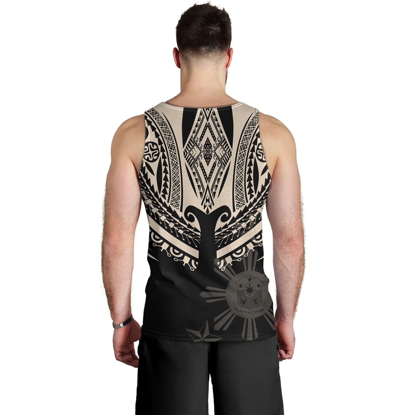 Philippines Filipinos Custom Personalised Tank Top Filipinos Coat Of Arms Tribal Tattoo Style