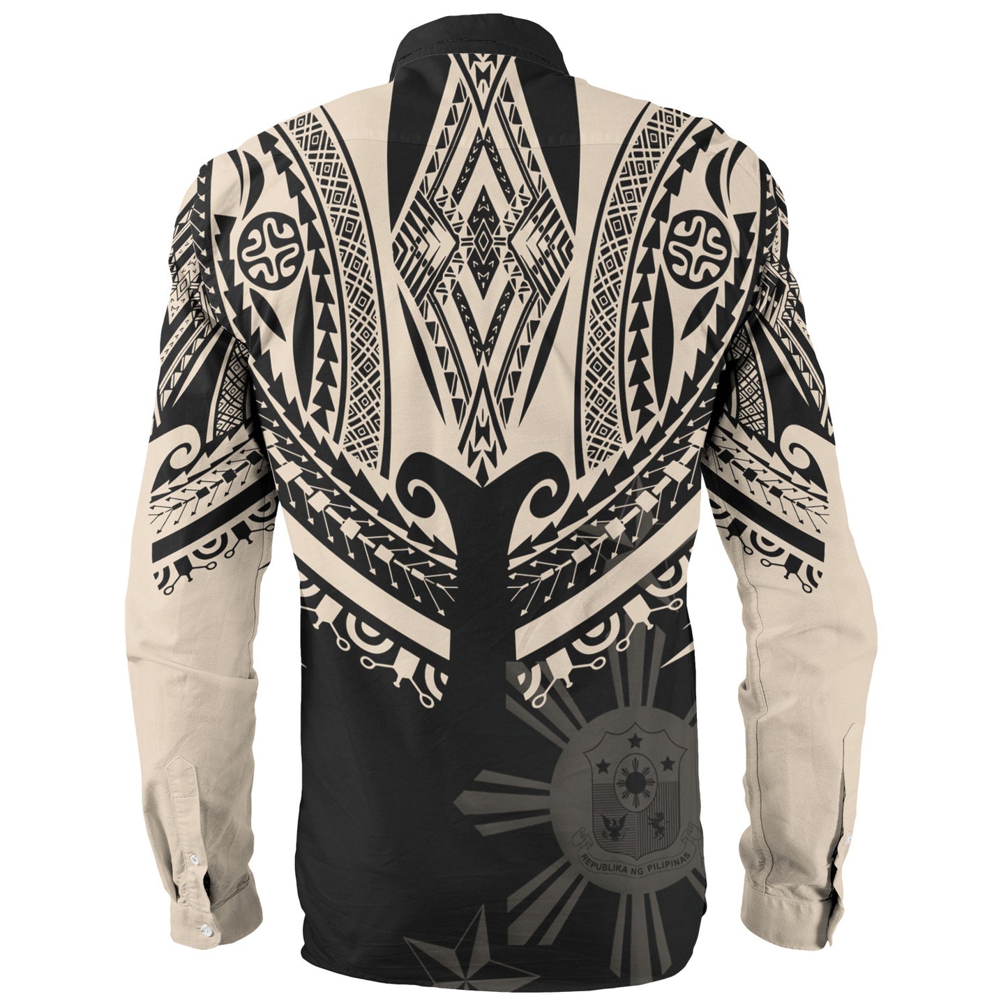 Philippines Filipinos Custom Personalised Long Sleeve Shirt Filipinos Coat Of Arms Tribal Tattoo Style