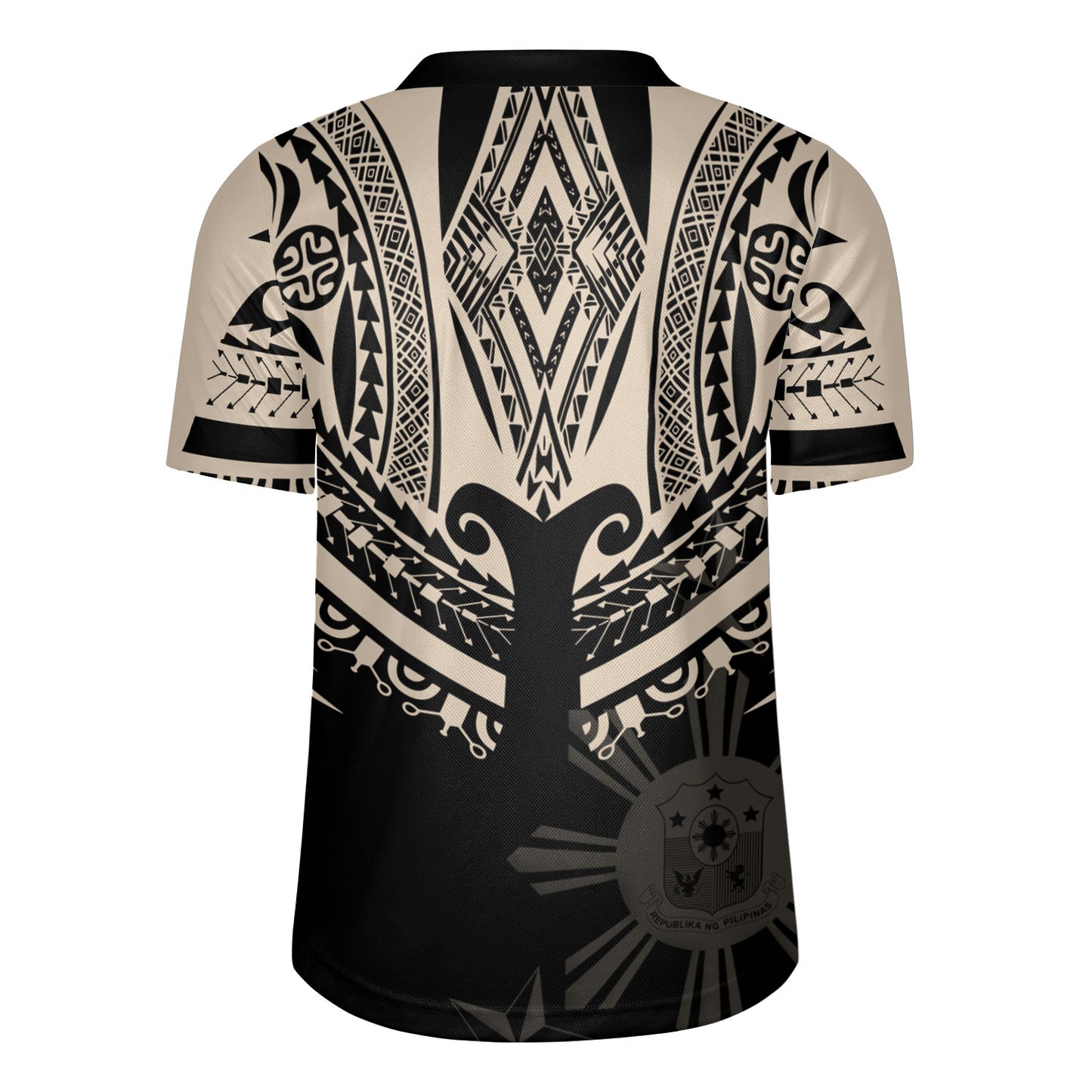 Philippines Filipinos Custom Personalised Rugby Jersey Filipinos Coat Of Arms Tribal Tattoo Style