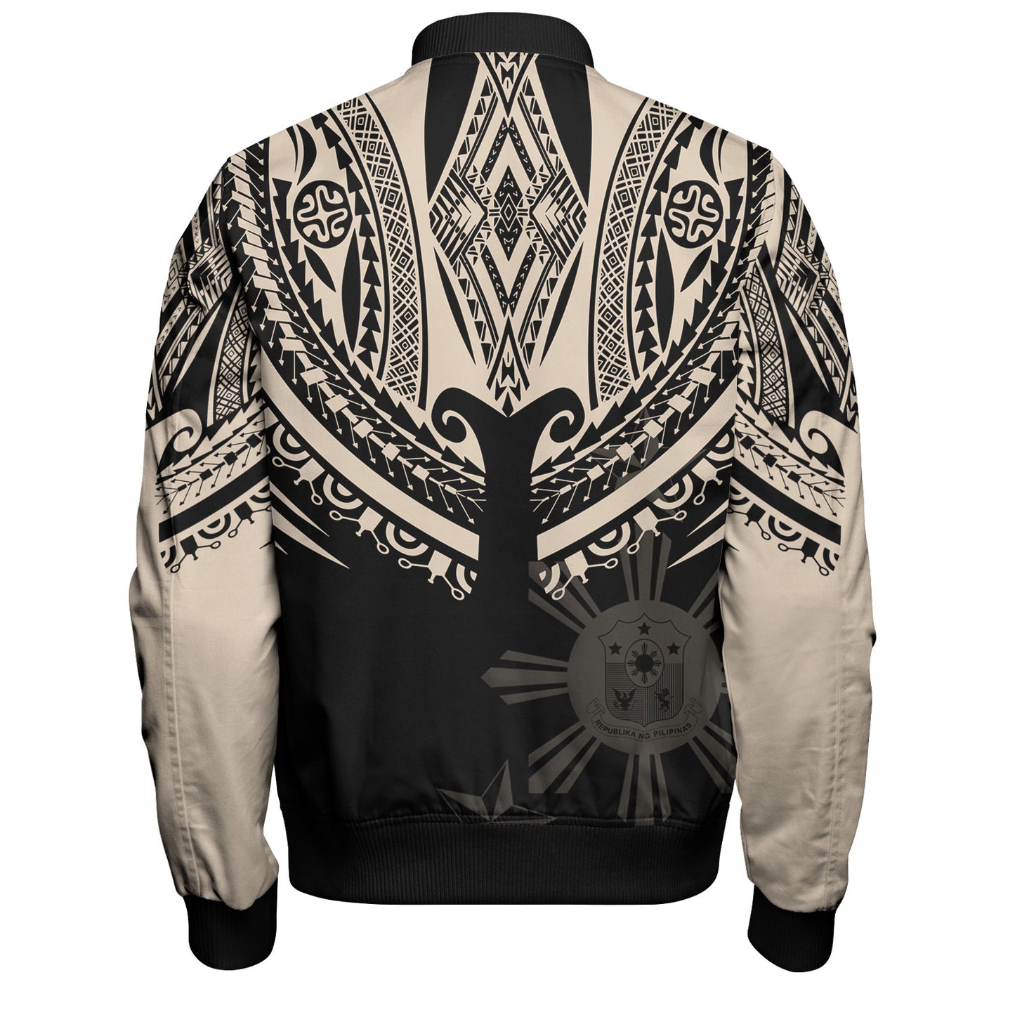Philippines Filipinos Custom Personalised Bomber Jacket Filipinos Coat Of Arms Tribal Tattoo Style