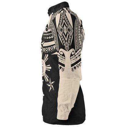 Philippines Filipinos Custom Personalised Long Sleeve Shirt Filipinos Coat Of Arms Tribal Tattoo Style