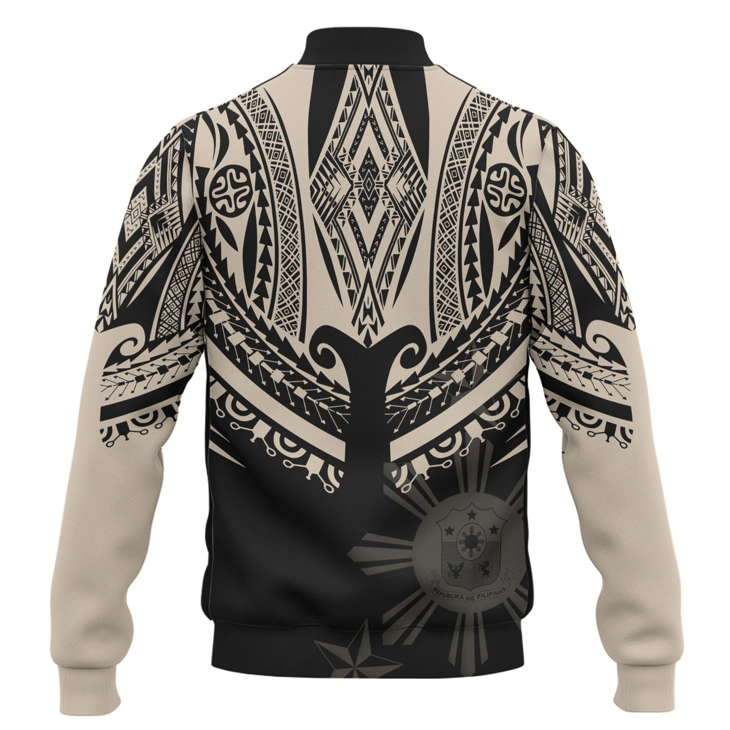 Philippines Filipinos Custom Personalised Baseball Jacket Filipinos Coat Of Arms Tribal Tattoo Style