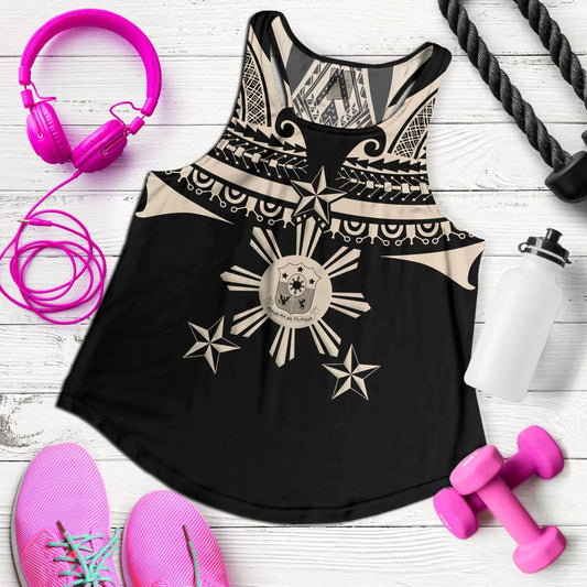 Philippines Filipinos Custom Personalised Women Tank Filipinos Coat Of Arms Tribal Tattoo Style