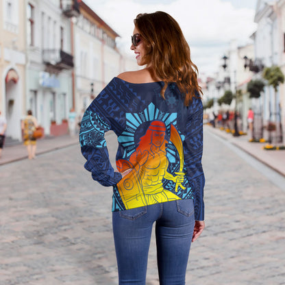 Philippines Filipinos Off Shoulder Sweatshirt King Lapu Lapu Special Style