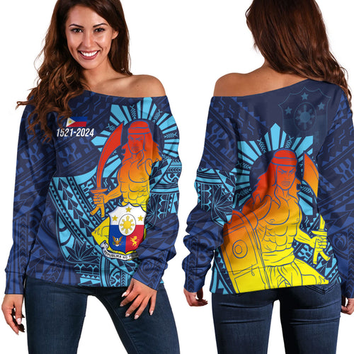 Philippines Filipinos Off Shoulder Sweatshirt King Lapu Lapu Special Style