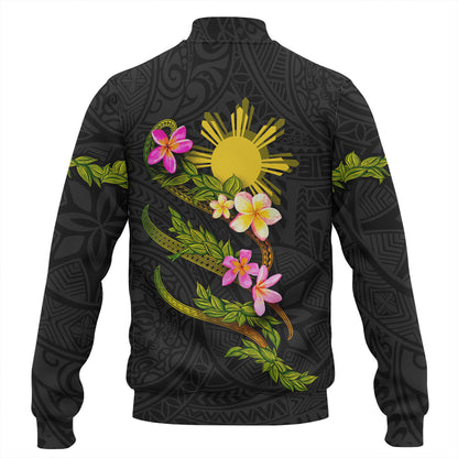 Philippines Filipinos Baseball Jacket Custom Plumeria Tribal