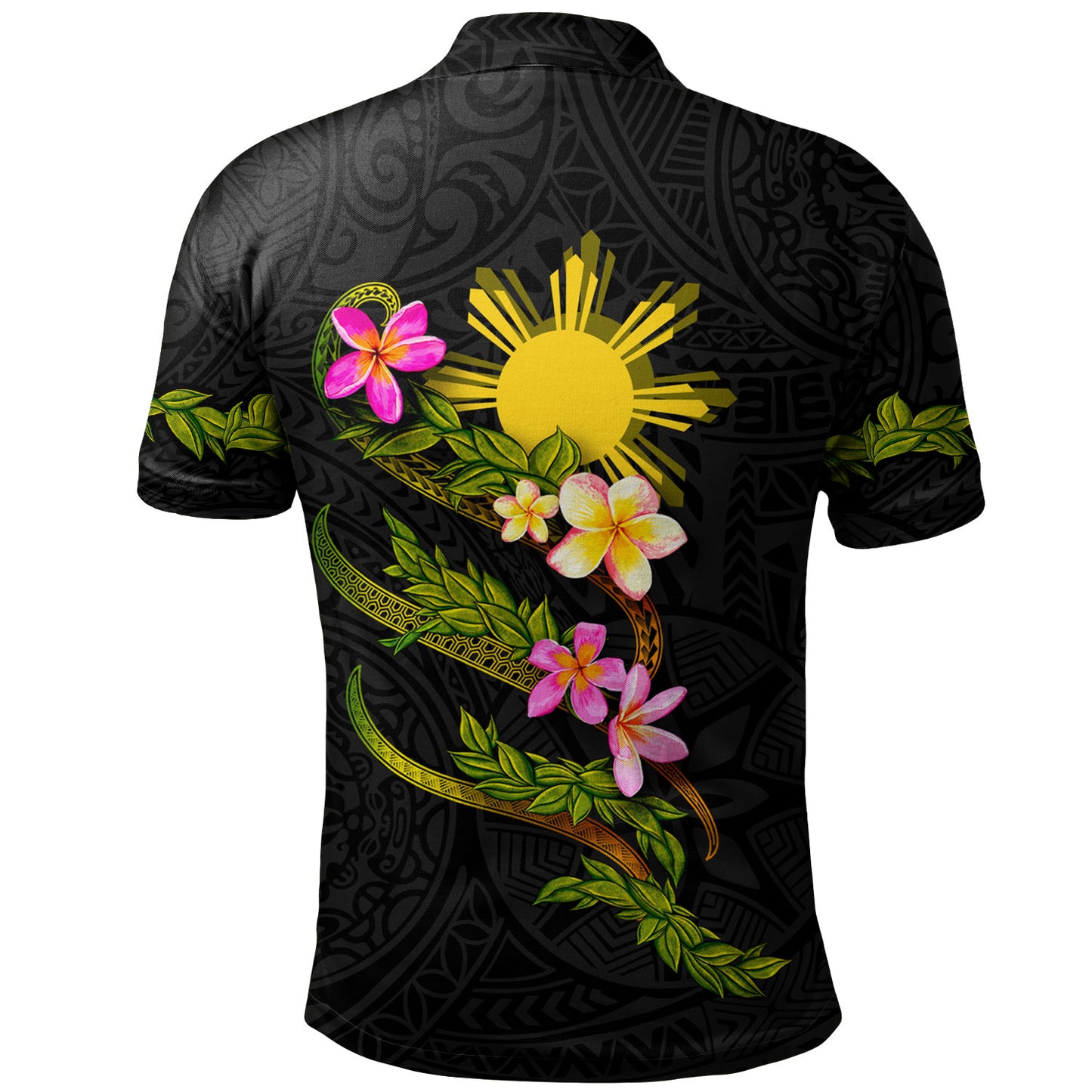 Philippines Filipinos Polo Shirt Custom Plumeria Tribal