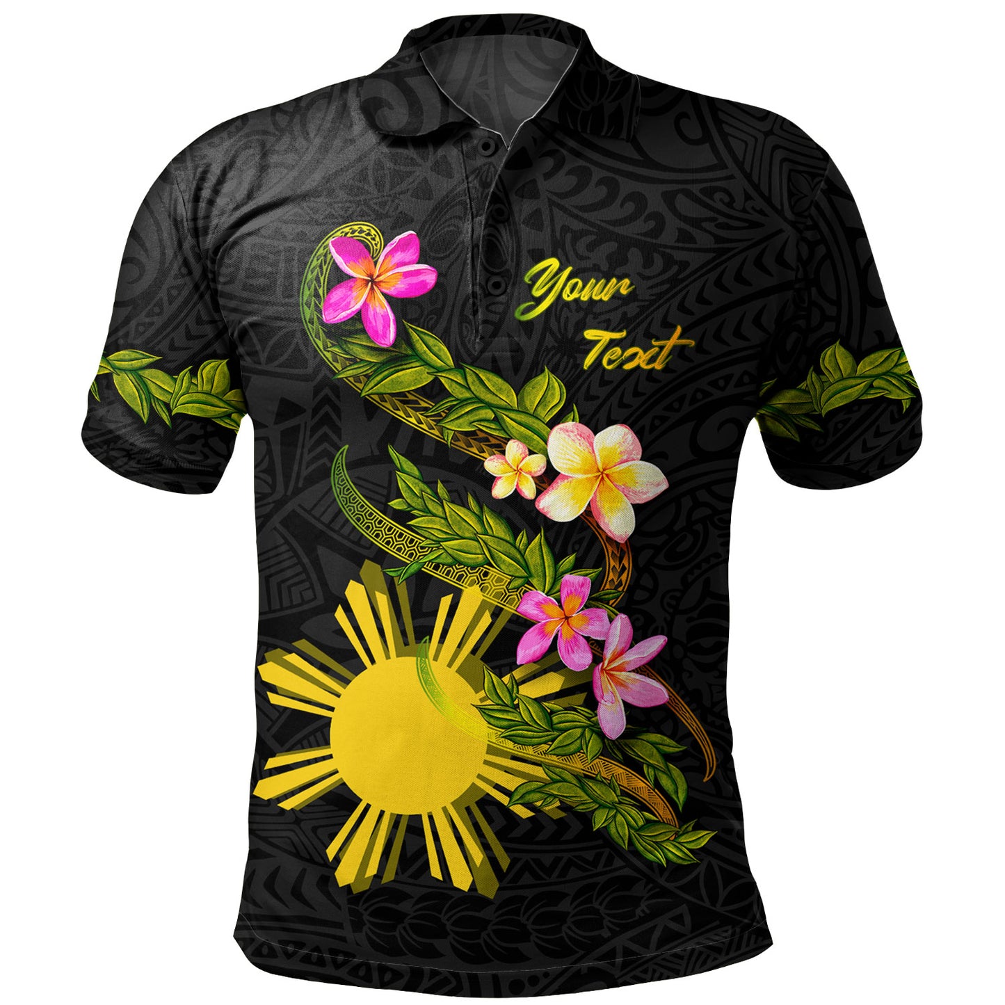 Philippines Filipinos Polo Shirt Custom Plumeria Tribal