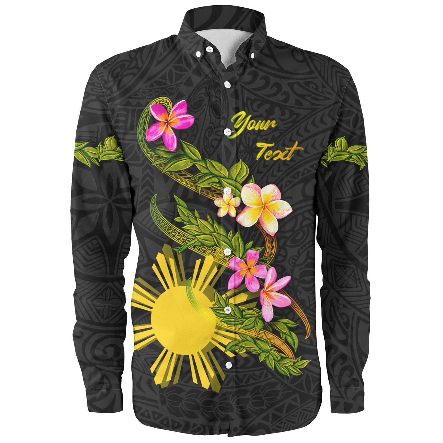 Philippines Filipinos Long Sleeve Shirt Custom Plumeria Tribal