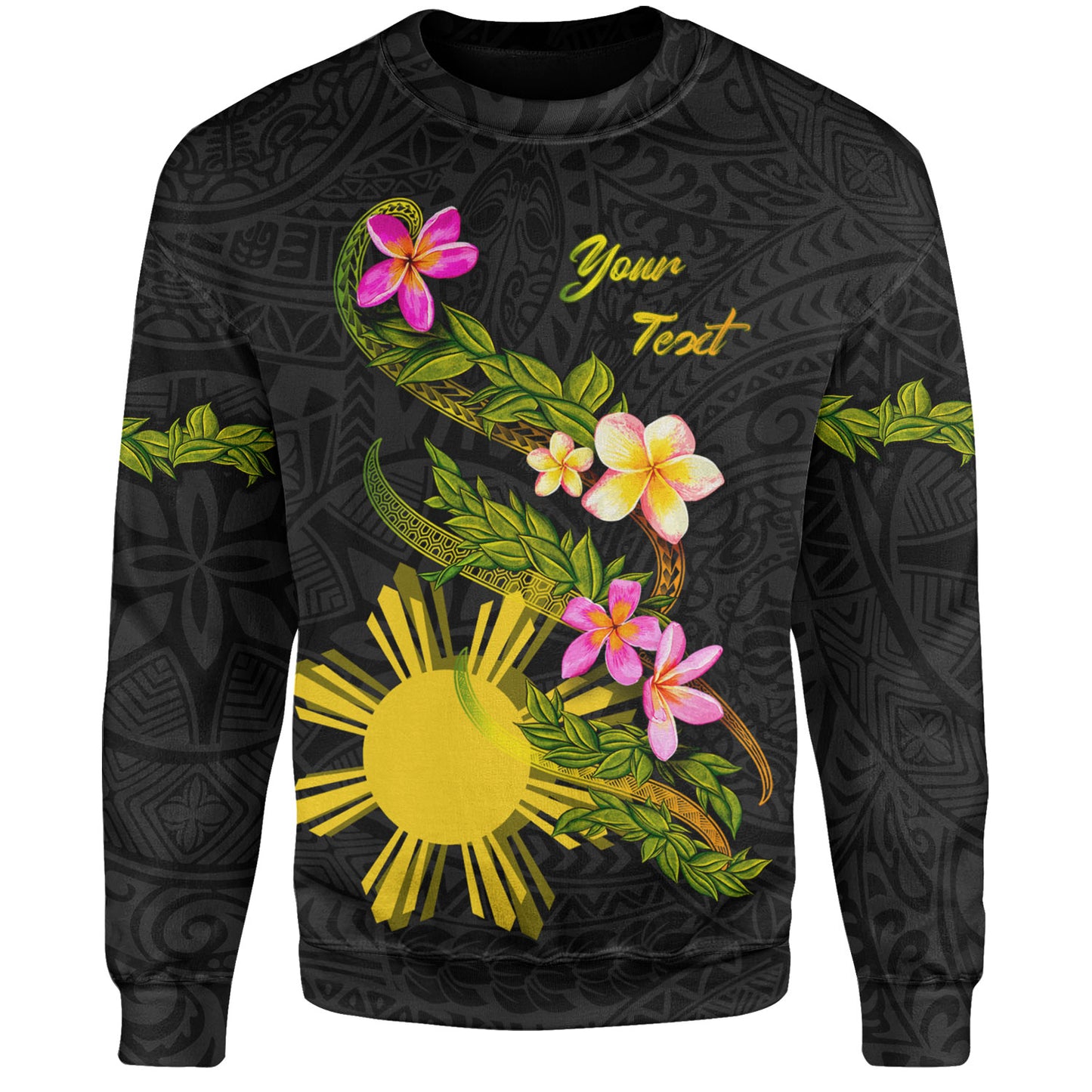 Philippines Filipinos Sweatshirt Custom Plumeria Tribal